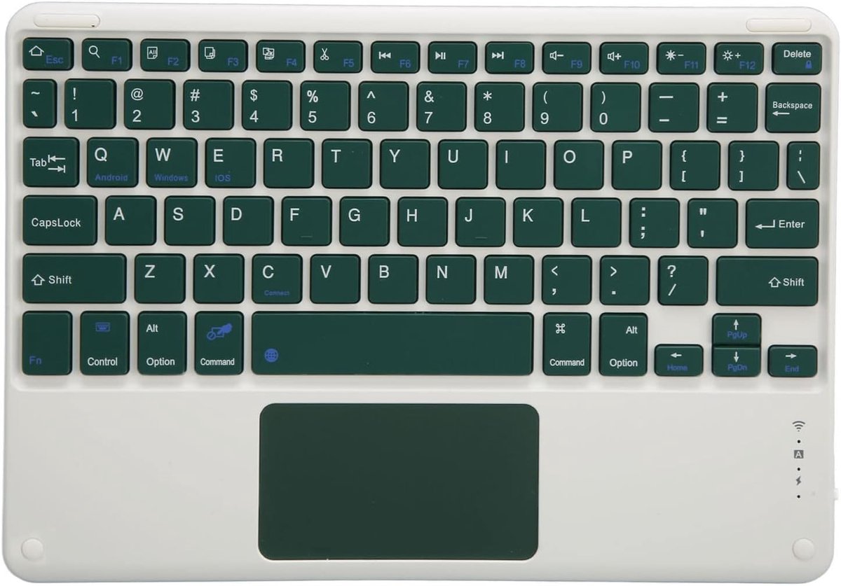 Draadloos Bluetooth-toetsenbord met Ingebouwd Touchpad, Stil Ergonomisch Lichtgewicht Draagbaar Oplaadbaar Toetsenbord, voor Smartphones, Tablets, Laptops(Donkergroen)