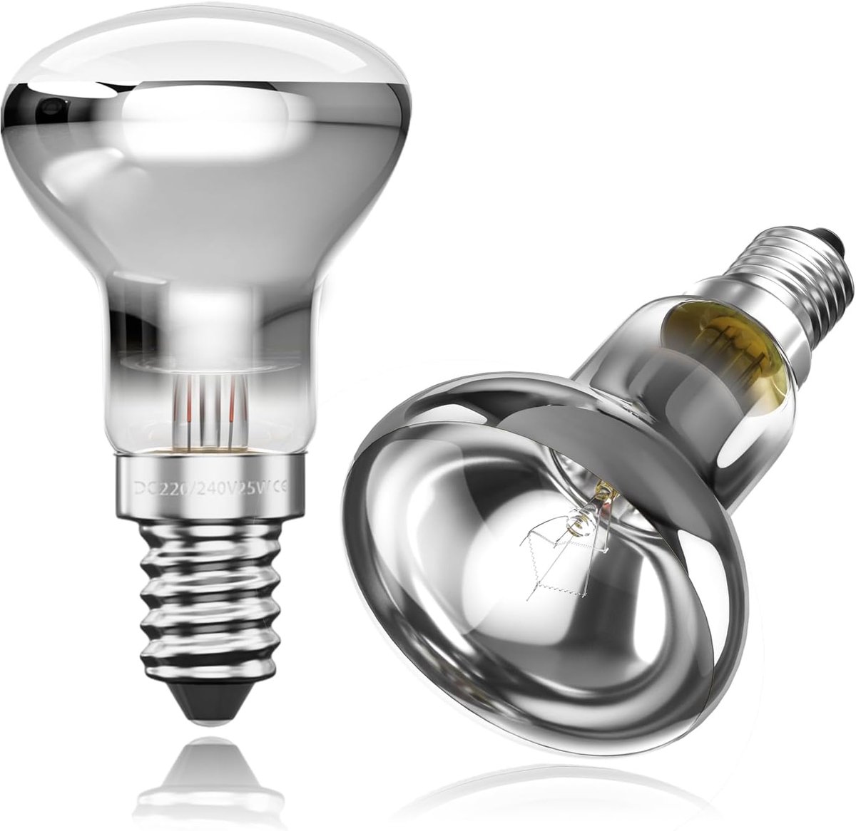 25W E14 R39 Lava Birne Lavalampe Glühbirne Reflektorlampe Dimmbar Warmweiß 2400K-2600K Schraube Lavalampen Strahler 240V Kleine Edison Schraube SES 360° Abstrahlwinkel (2er Stück)