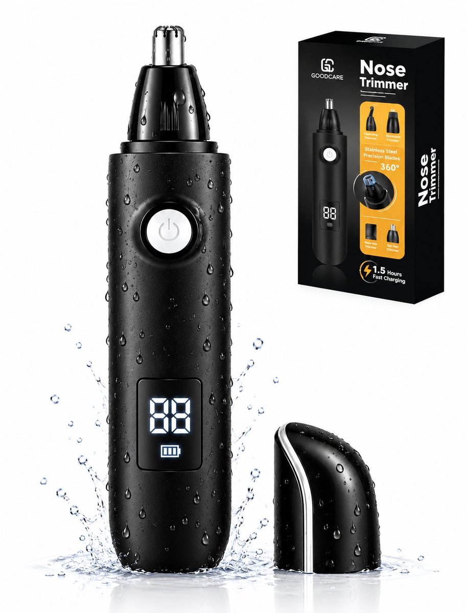 Goodcare 4-in-1 Neustrimmer – Neushaartrimmer, Oortrimmer & Wenkbrauwtrimmer – Precisietrimmer – USB Oplaadbaar – Mannen & Vrouwen