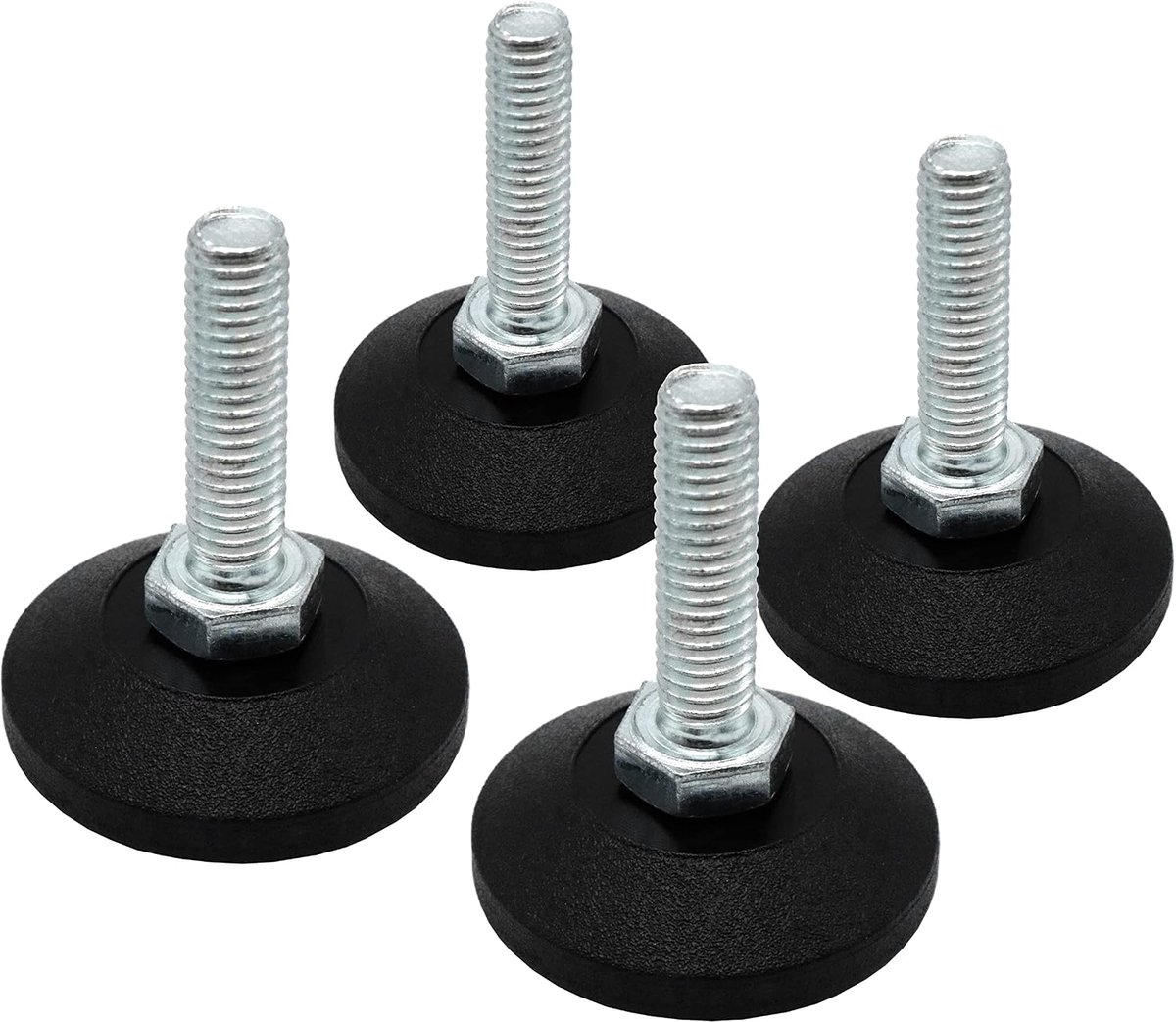 4X Verstelschroef Justeerschroef Ø 38 mm met verzinkte verstelschroef M8 x 30mm (voet draaibaar)