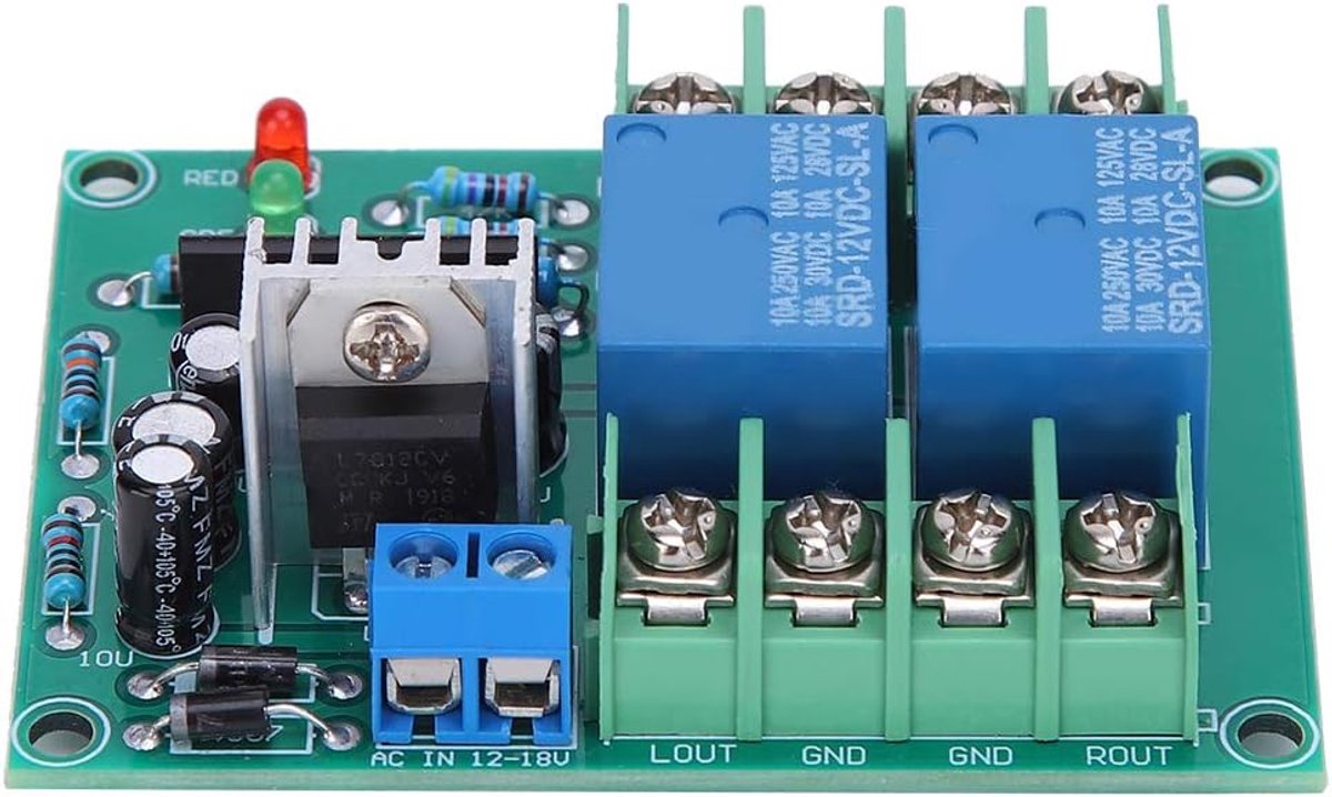 Sprekermoduleprintplaat voor digitale versterkers, luidsprekerbeschermingsprintplaat, 10A DC12-18V dual-channel power-on-mute vertragingscomponent