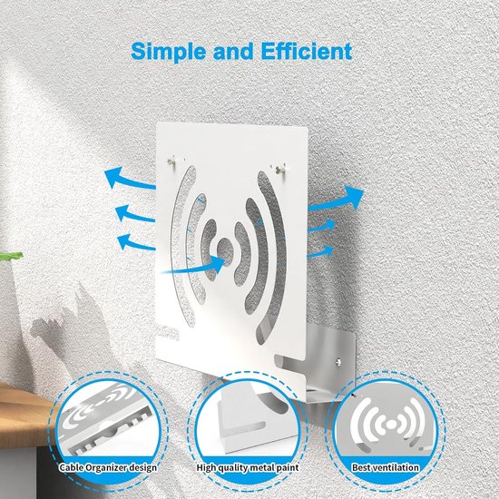 Compatibel met FritzBox 7590 AX 7690 5590 Fiber 5530 7510 7490 7530 6850 6660 Cable 6890 Router, JLNJLE metalen houder modem ophanging met kabelbeheer, efficiënte warmteafvoer — afbeelding 3