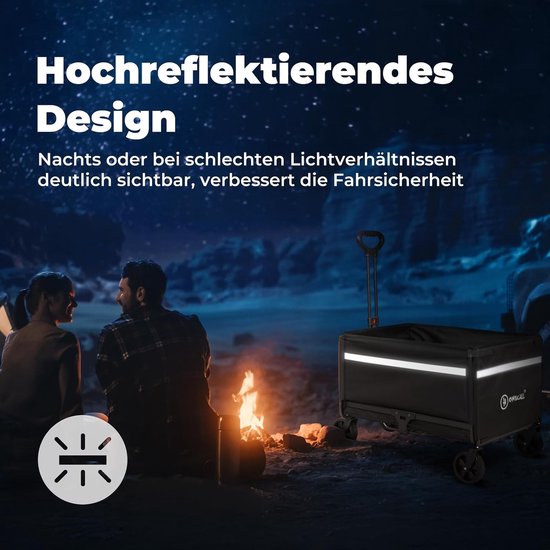 Opvouwbare Bolderkar - Strandwagen Kruiwagen - Vervoeren van spullen - Geen montage nodig - 150 kg capaciteit - Zwart — afbeelding 5