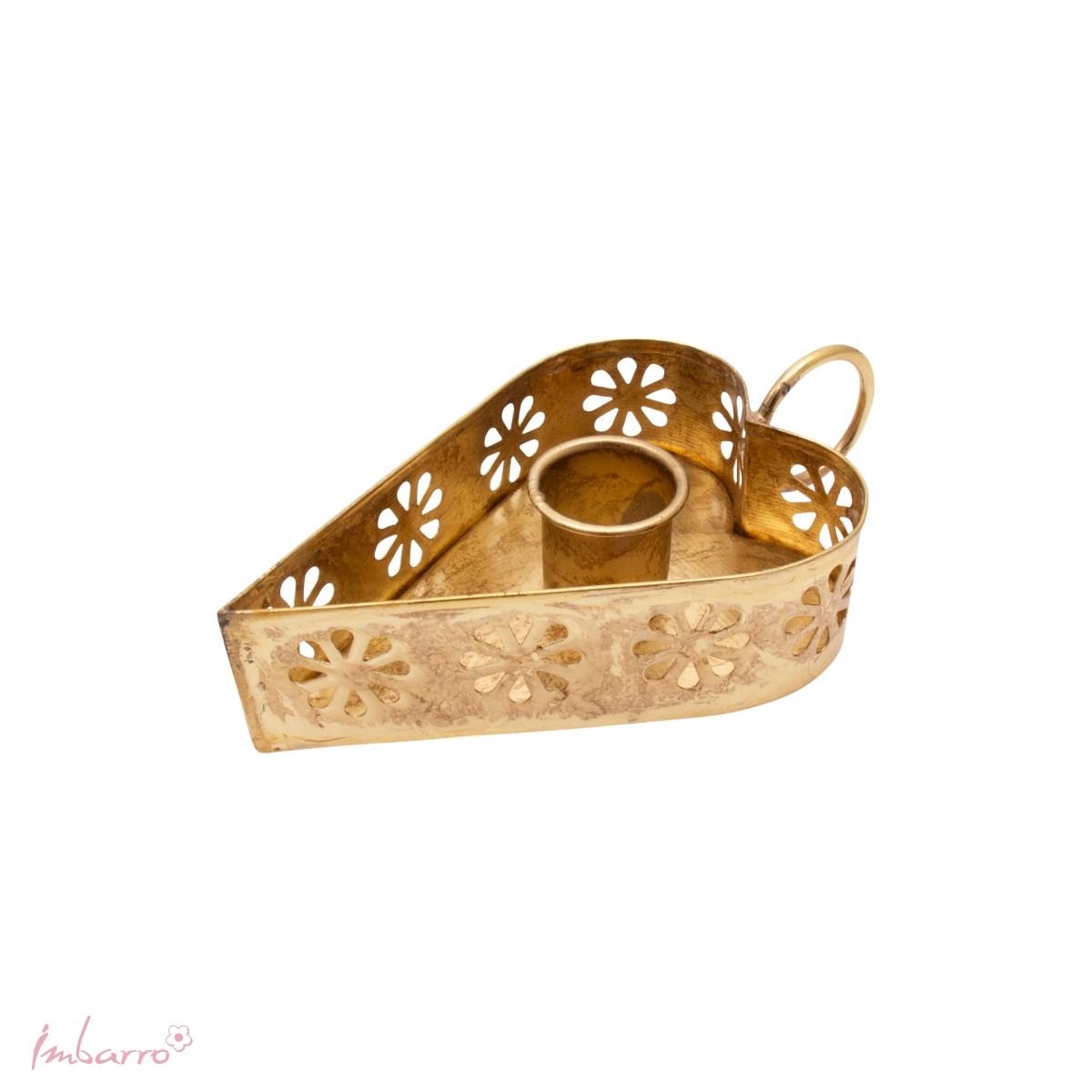 Imbarro Home & Fashion - Kandelaar Amore - Goud - L:13 W:7.50 H:4 cm
