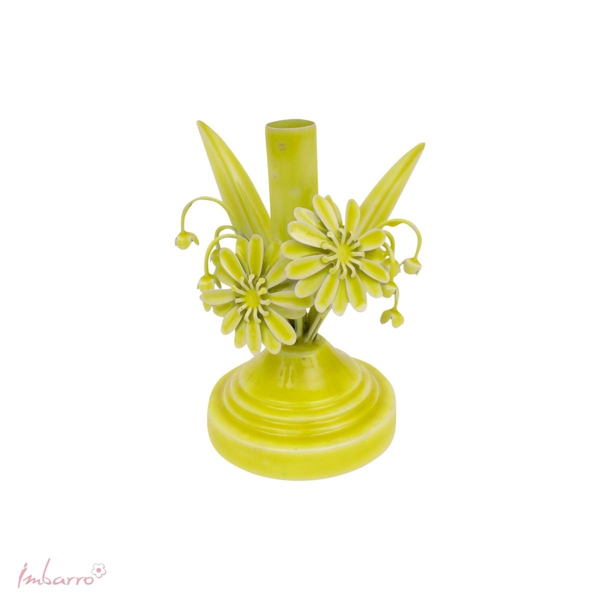 Imbarro Home & Fashion - Kandelaar Fleurie Lime - Groen - L:15 W:11 H:17 cm