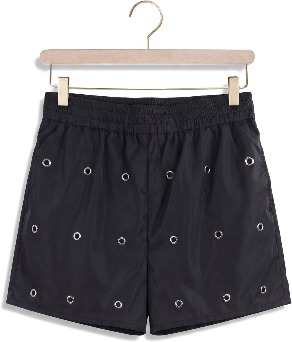 Alix The Label Ladies Woven Eyelet Shorts Broeken Dames - Donkerblauw - Maat M