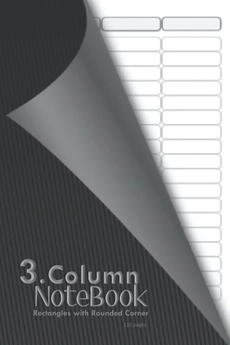3.Column Notebook . Rectangles with Rounded Corner . 110 Pages. - ShopVlot