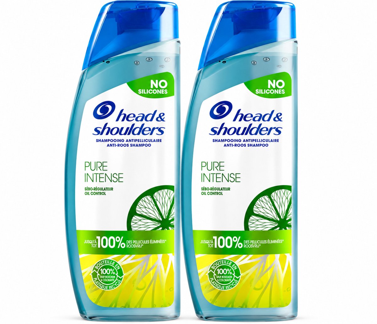 Head & Shoulders - Anti-Roos Shampoo - Pure Intense - Oil Control - 250 ml - Voordeelverpakking - 2 stuks