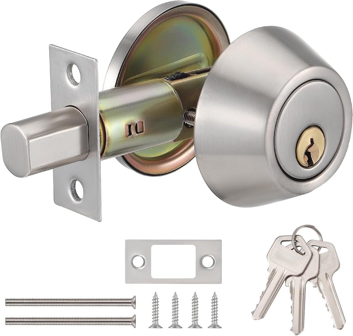 Cilinderslot Deur - Ronde Grendel - Extra Veiligheid - Stille Werking - 4x5x3 cm - Zilver