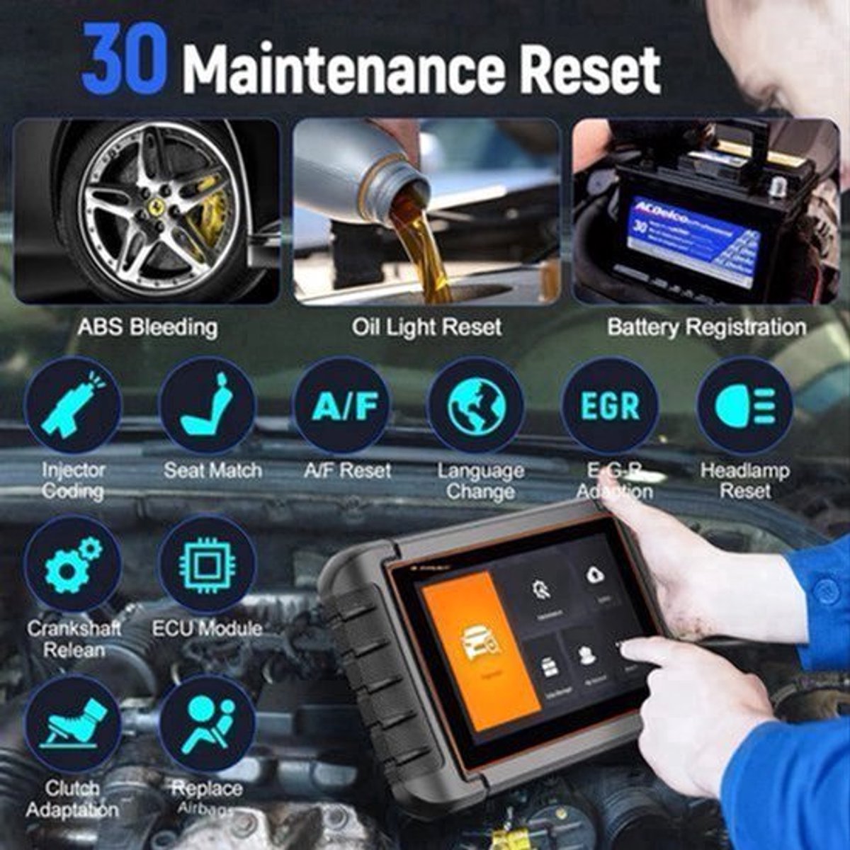 Autodiagnosetool – Foutcode Lezer – Diagnosescanner – Auto Scanner – Voertuigsensor Analyse – 7 Inch Kleurenscherm – Live Data Inzicht