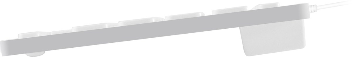 Macally UCASLIMKEYCA Compact bedraad USB-C en USB-A toetsenbord voor Apple Mac en iPad - Witte toetsen - U.S. Engels (QWERTY) layout thumbnail 2