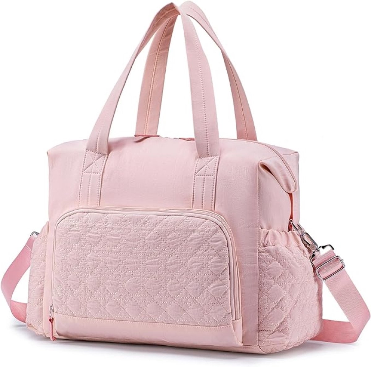 Luiertas Moederdag Schoudertas Grote Multifunctionele Draagbare Baby Luier Tote Tassen Ziekenhuistas Waterdicht Weekender Reizen Organizer Messenger Bags voor Moeder "Roze"