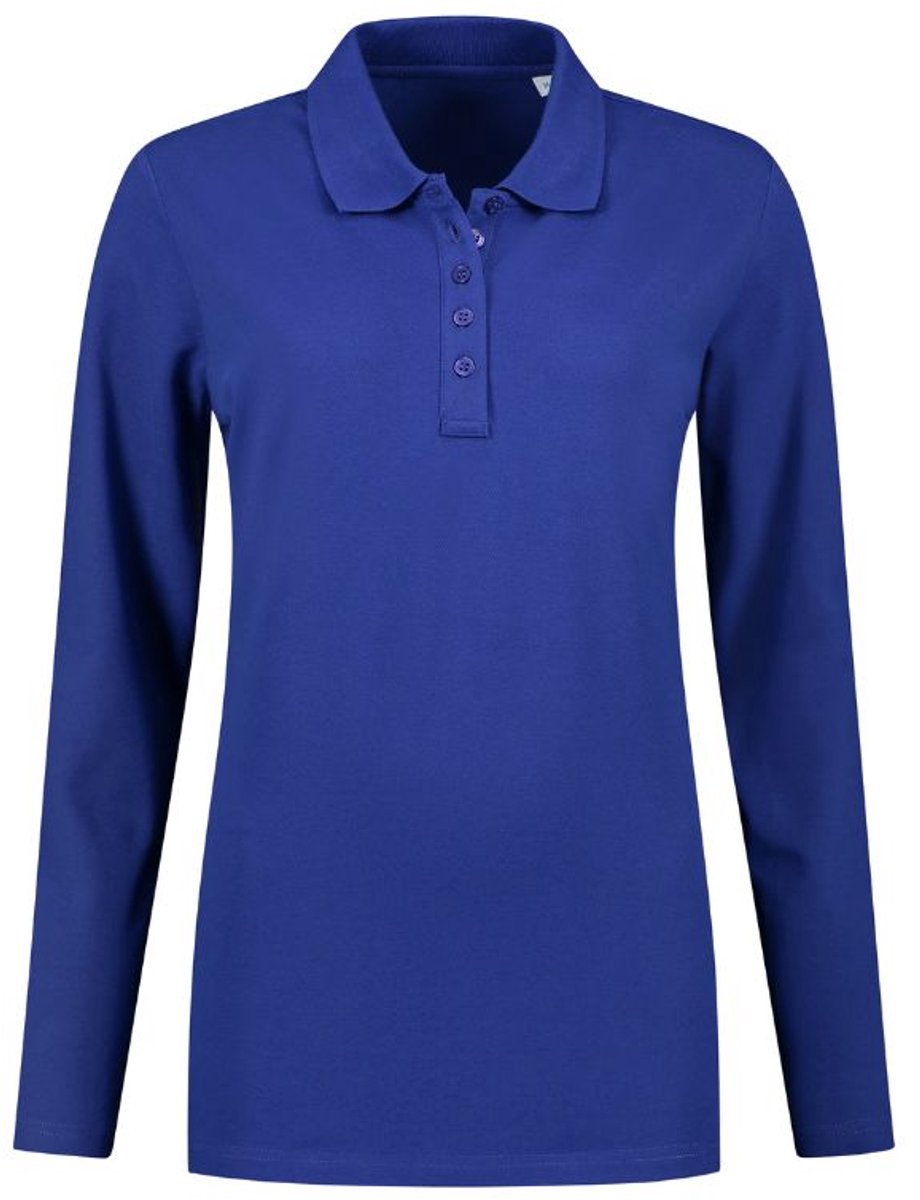 Lemon & Soda polo met lange mouwen voor dames in de kleur Royal blue in de maat S
