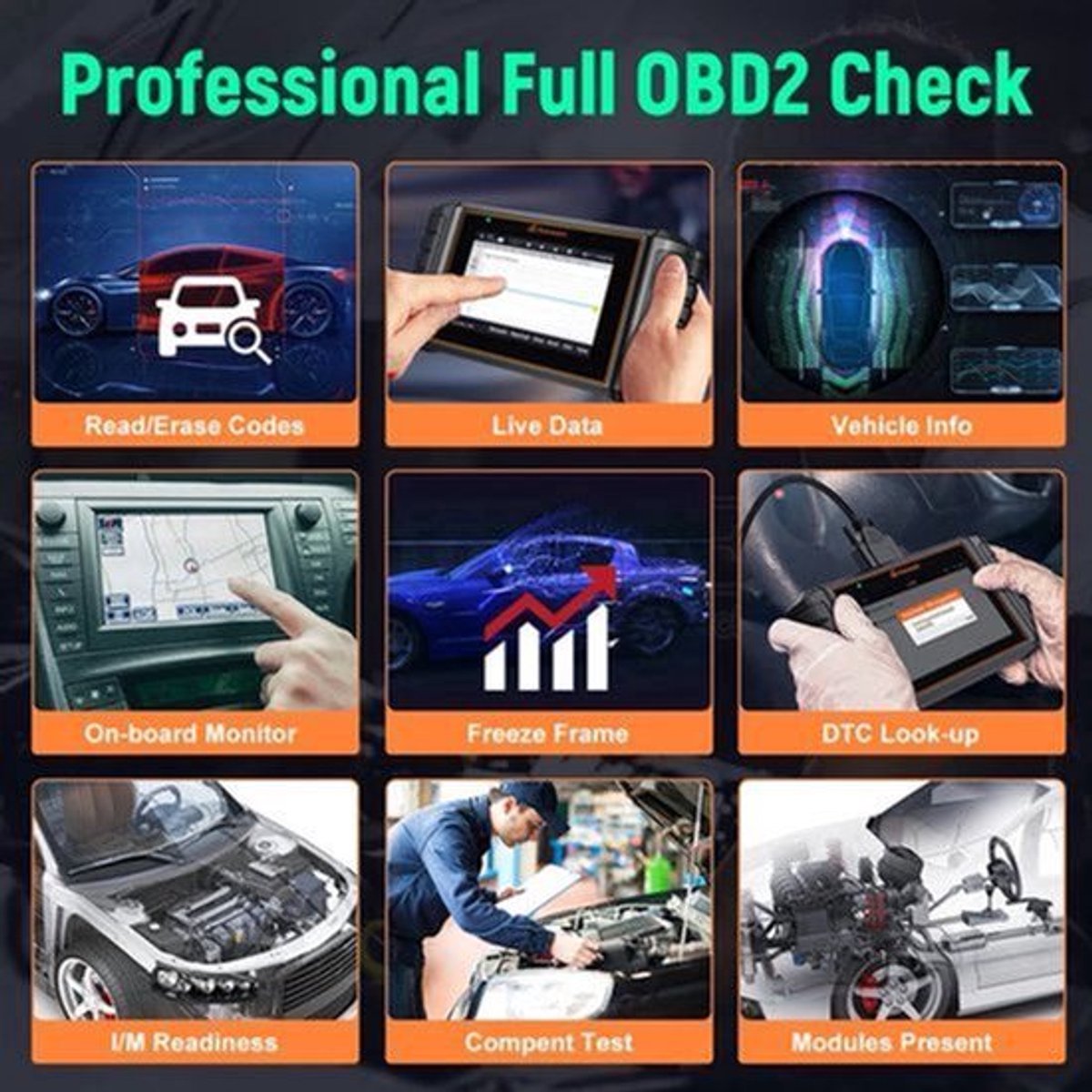 OBD2 Auto Scanner – Diagnose Scanner – Foutcode Reader – Motor Scanner – ABS Scanner – Touchscreen 5,5 Inch – Wifi Updates