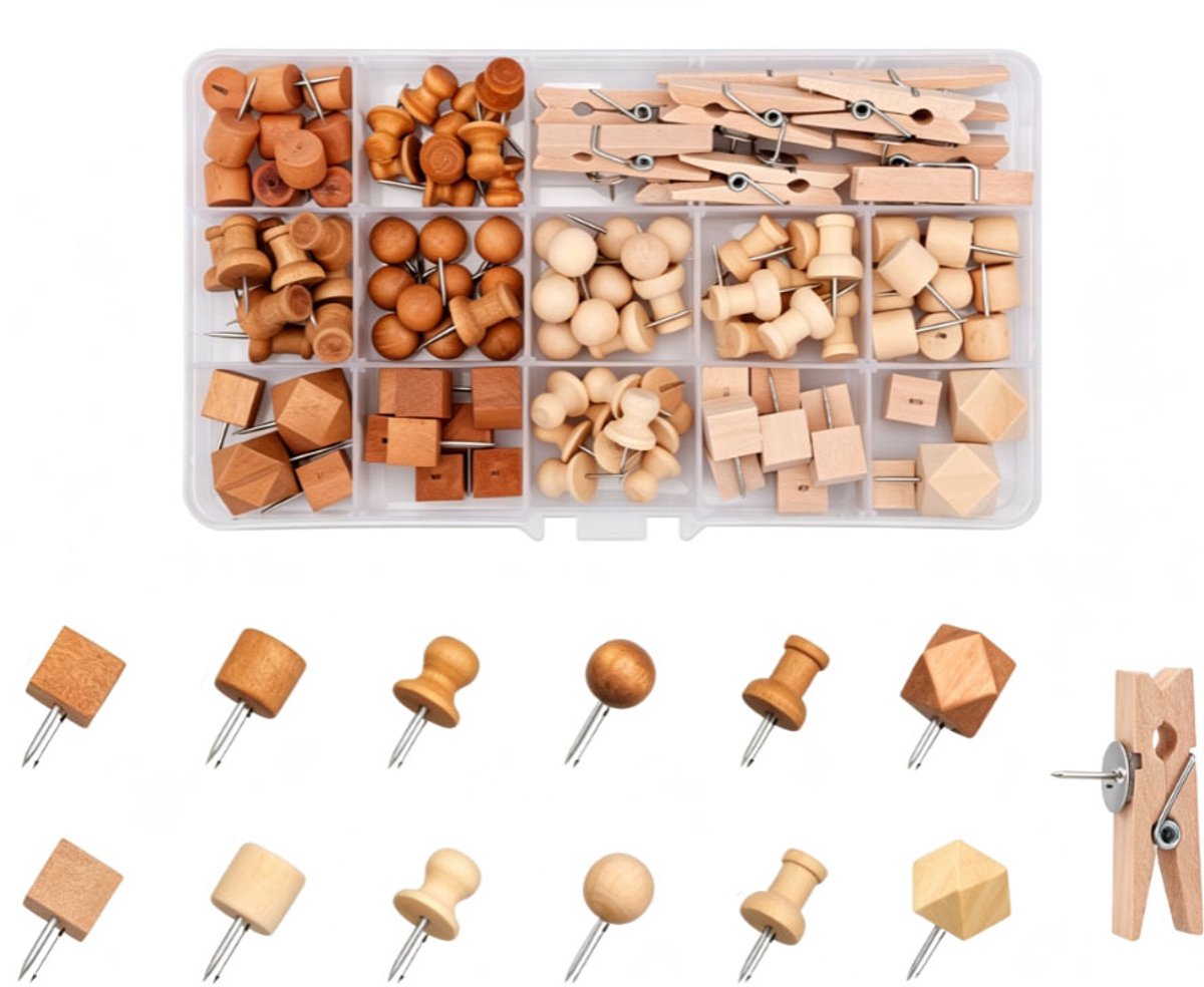 Punaises - push pins - Pushpins - punaises voor prikbord - punaise - 114 stuks - punaises Meerkleurig - kantoor artikelen - Decoratieve pushpins - Prikbord Accessoires - Geschikt Voor Prikborden, Huisdecoratie