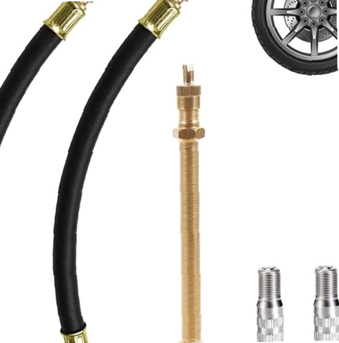 adapter voor bandenverlenging, 100/140/200 mm, van messing, verlenging voor het opblazen, verlenging van het ventiel