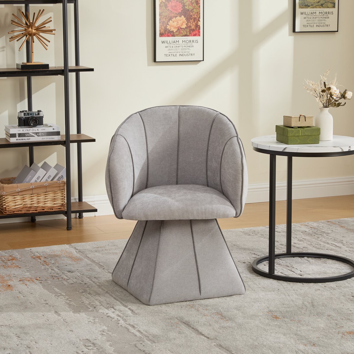 MODFU - Fauteuil - Draaibaar - Ergonomisch - Grijs - Chenille