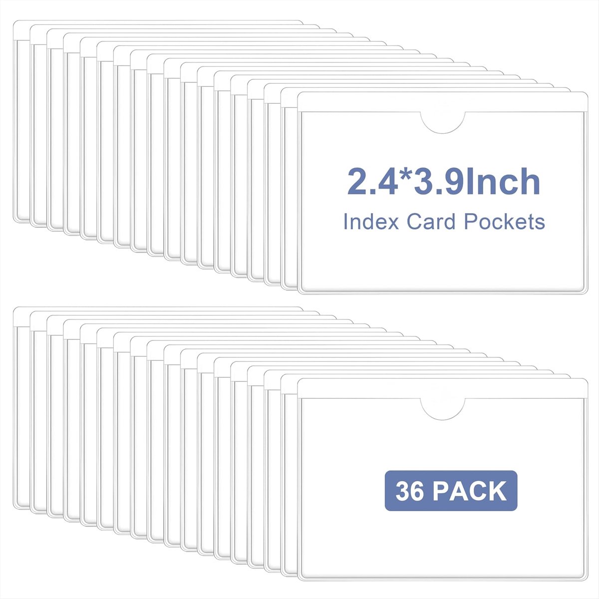 Zelfklevende labelhouders - 36 stuks - transparant - 10 x 6 cm - voor opbergdozen, planken en kantoor