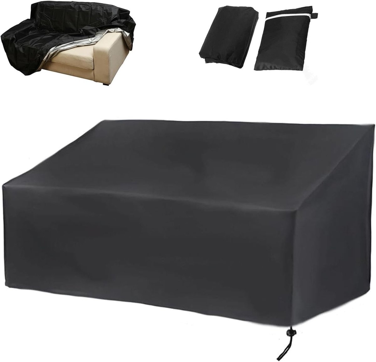 Weerbestendige Tuinbankhoes voor 2/3/4 Zits Tuinbank - Sterk en Duurzaam, Bescherming tegen Regen en UV-straling (190x66x89cm)