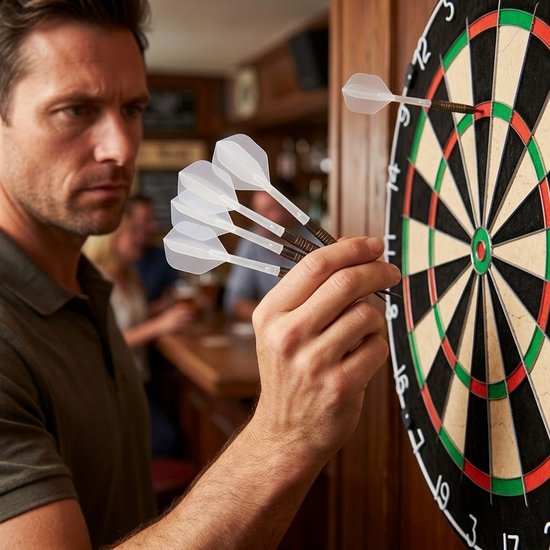 Transparant wit dart flights k flex flights set unisex 27 stuks geïntegreerde shaft flight wings 2BA standaard vorm kunststof POM van NUVEX — afbeelding 3