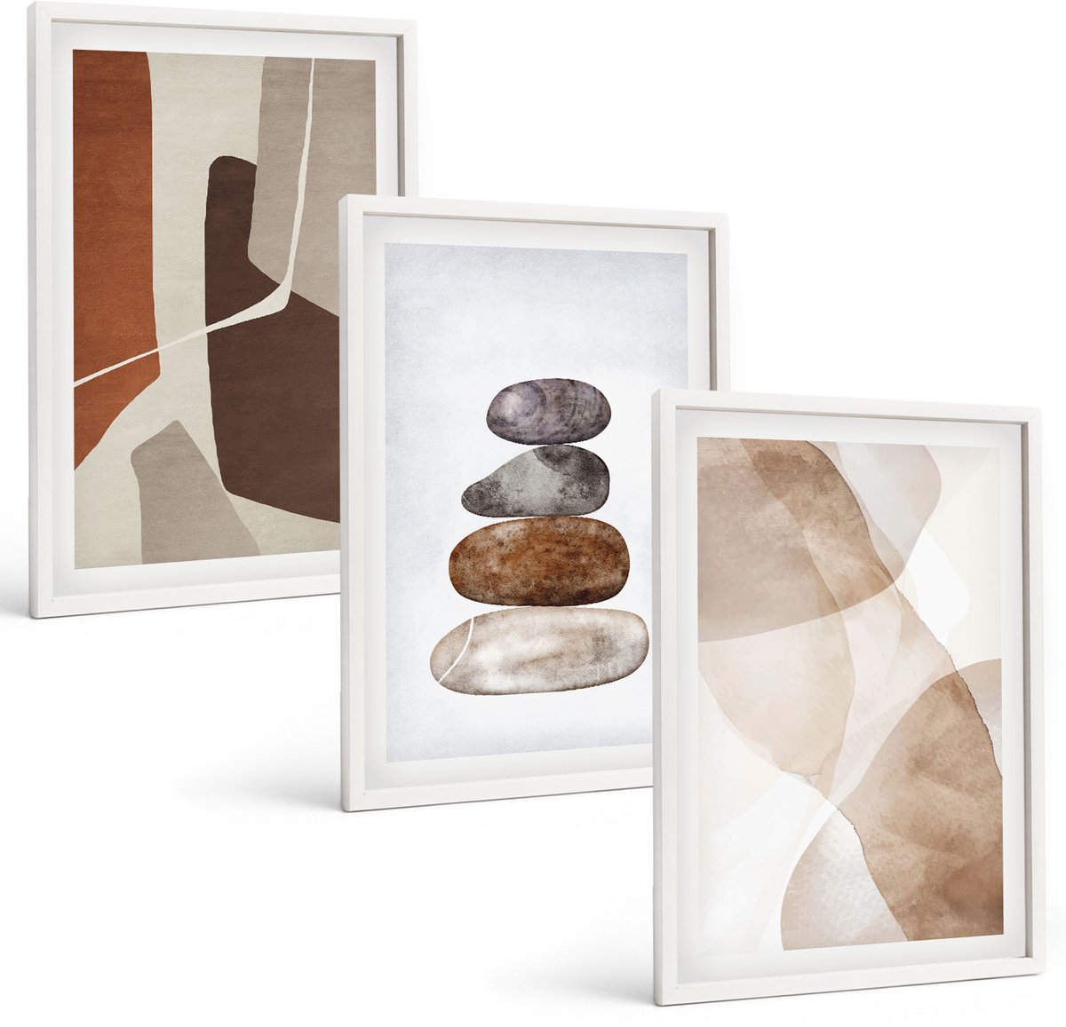 Coloray 3-Delige Schilderij Set - Abstracte Schilderijen, Moderne Decoraties - 40 x 60 - Wanddecoratie - Schilderijen Set - Interieur - Decoratieve Schilderijen