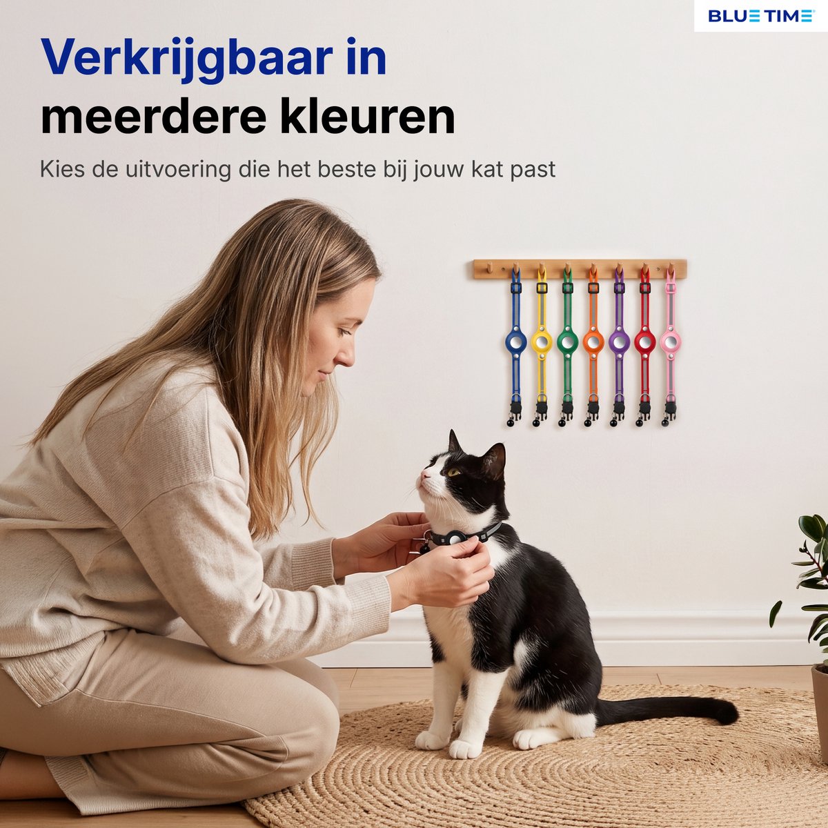 BlueTime® Kattenhalsband - Katten Bandje met Tracker - Halsband Incl. GPS Tag voor Apple Find My - Verstelbaar met Veiligheidssluiting en Belletje - voor Kat & Kitten - Zonder Abonnement - Air Cat Collar - Oranje thumbnail 6