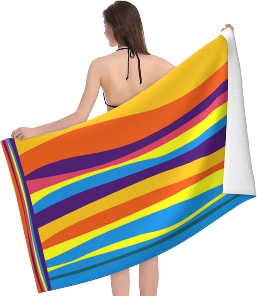 Grote handdoek van 70 x 140 cm — badhanddoek - microvezel strandlaken — zeer absorberend, sneldrogend — geschikt voor op het strand, bij het zwembad en onder de douche