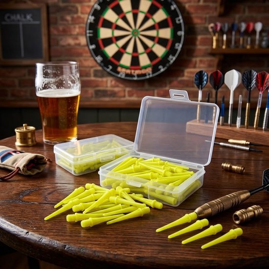 Groene dart tips soft tip set 180 stuks darts accessoires kunststof dart punten vervangbare soft tips voor elektronische dartborden inclusief opbergdoosjes — afbeelding 5