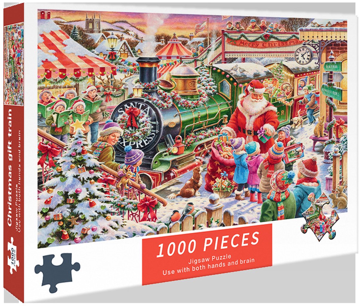 1000 Stukjes Legpuzzel voor Volwassenen - Santa's Gift Castle - Uitdagende Denkpuzzel - Thuis Muurdecoratie - Feestelijke Puzzel voor Kerst en Verjaardag - Leuk Cadeau voor Volwassenen - Afgewerkte Afmeting 71 x 51 cm (28 x 20 inch)