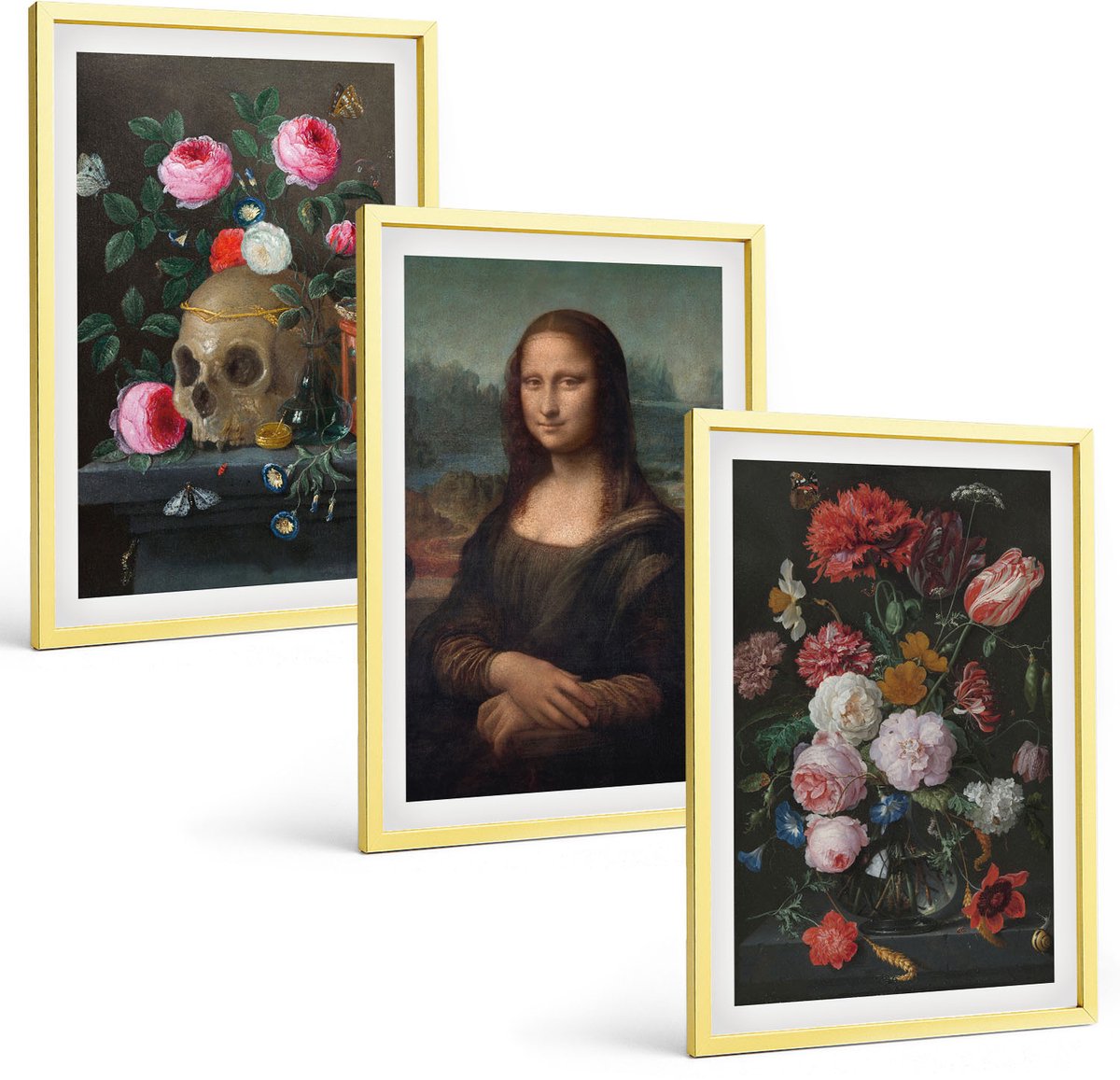 Coloray 3-Delige Schilderij Set - Heldere Abstracte Schilderijen Op Canvas, Delicate Boho-Stijl - 40 x 60 cm - Decoratieve Muurdecoratie - Slaapkamer - Wanddecoratie