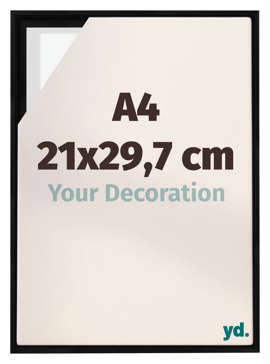 yd. yd, Baklijst 21x29,7 cm Zwart Mat - Lijst voor Canvasdoek - MDF Lyon