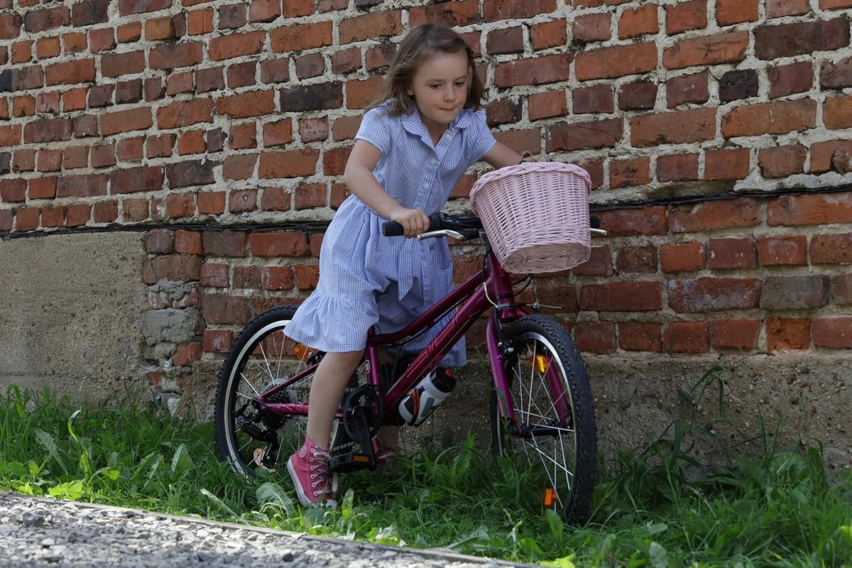 Fietsmand Kinderen - Wilgenmand Stuur - Spullen Vervoeren - Handgeweven Natuurlijk - 27x22x17 cm - Roze