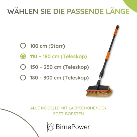 Autowasborstel - Reinigingsborstel - Voertuigen Poetsen - Zachte Lakbescherming - 110-180 cm - Grijs — afbeelding 5