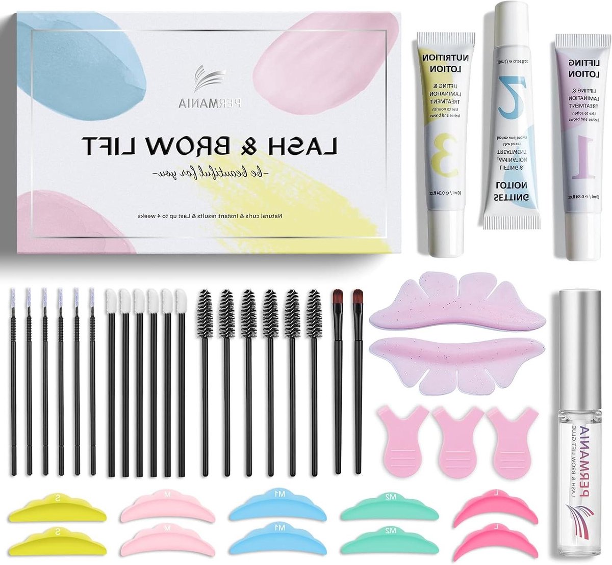 Wimperlift Set - Wimpergolf Kit - Wimpers Krullen - 2-in-1 Oplossing - 168 cm - Niet gespecificeerd