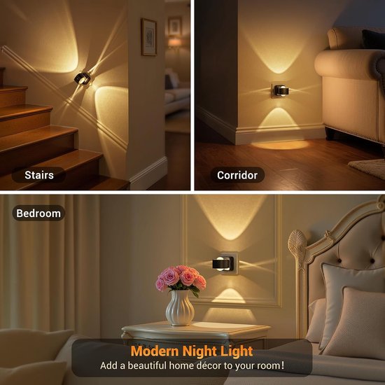 Nachtlampje Stopcontact - Kindervriendelijk Licht - Kamer Verlichten - Met Schemersensor - 55 cm - Wit — afbeelding 3