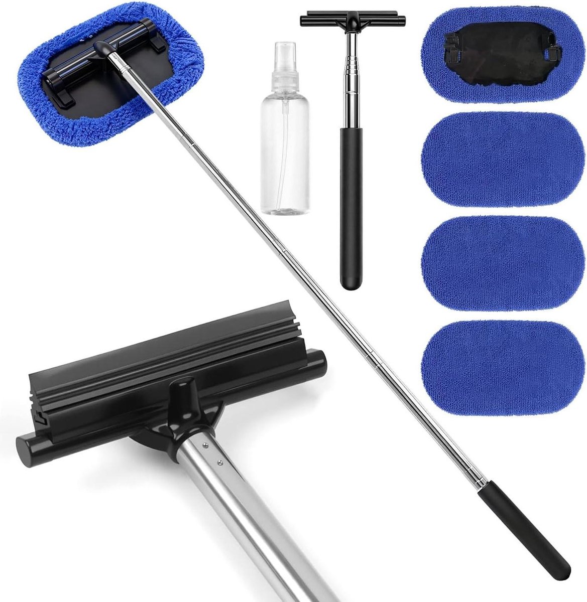 Ruitenreiniger - Glasreiniger - Auto Ramen Wassen - Inklapbaar Handvat - 22 cm - Zwart