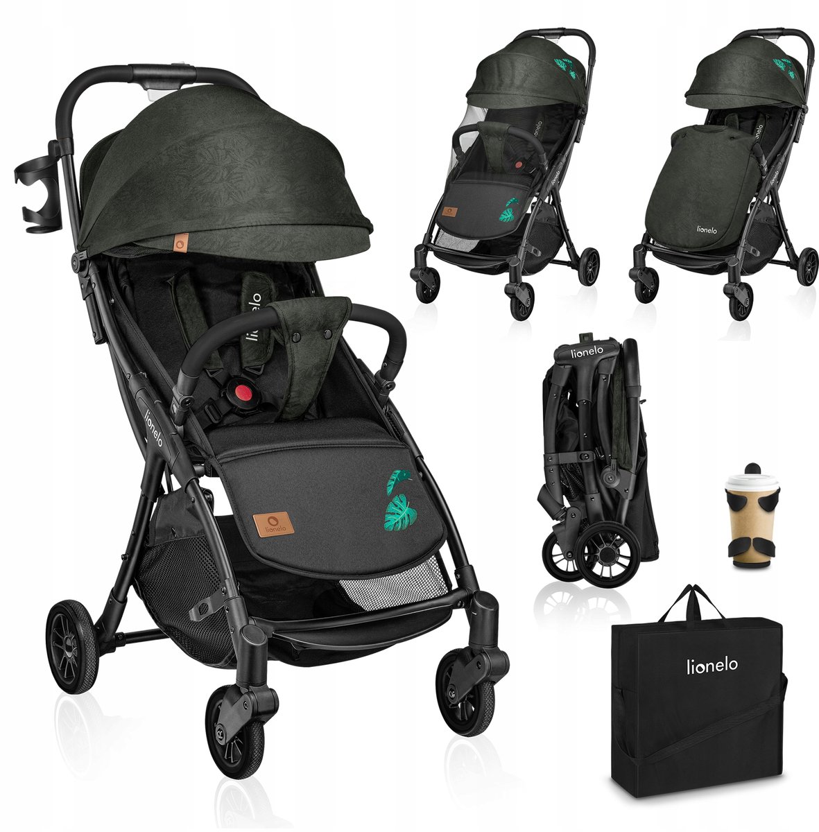 Lionelo Julie One buggy, lichtgewicht, vliegreis, met accessoires