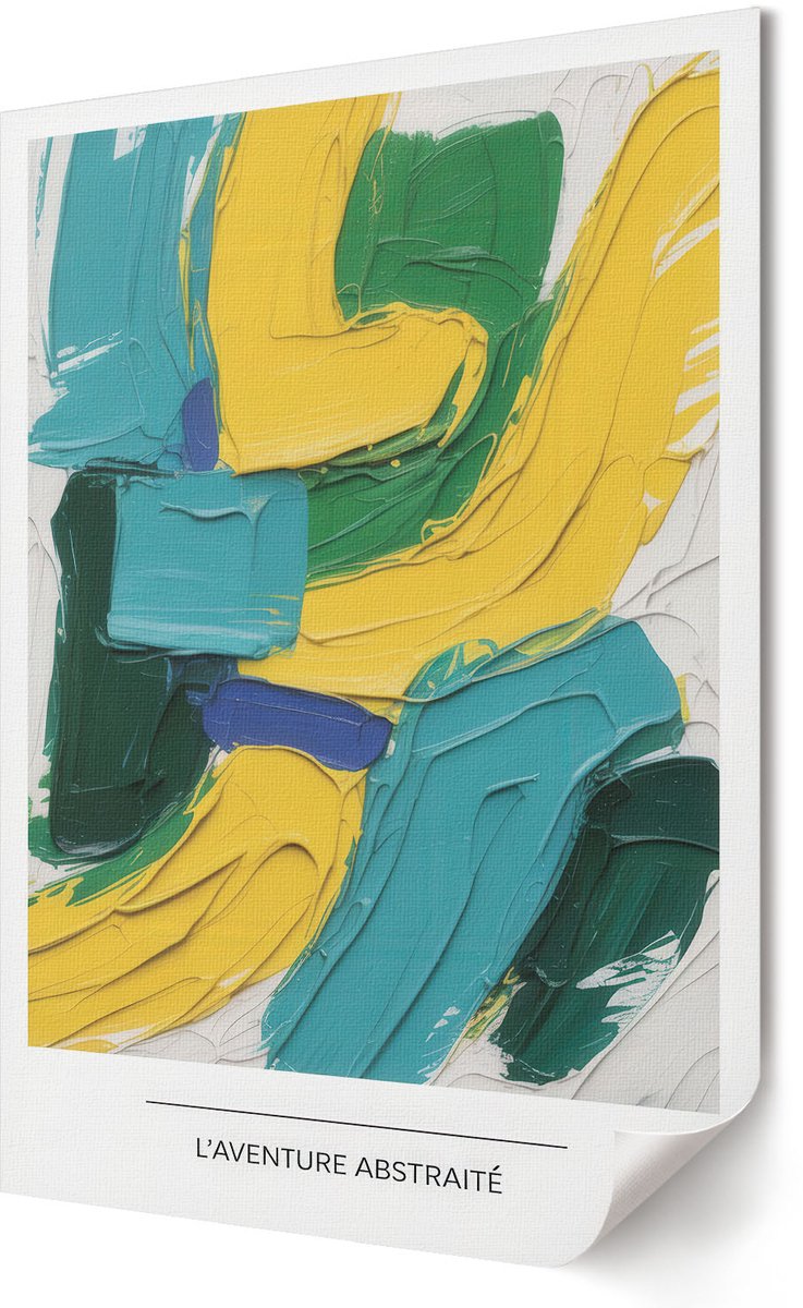 Coloray Polycanvas Wandposter - Bauhaus-Poster, Poster - A3 - Zwart Poster - Rechthoek - Wandkunstwerk - Woonkamer, Slaapkamer, Kantoor - Modern