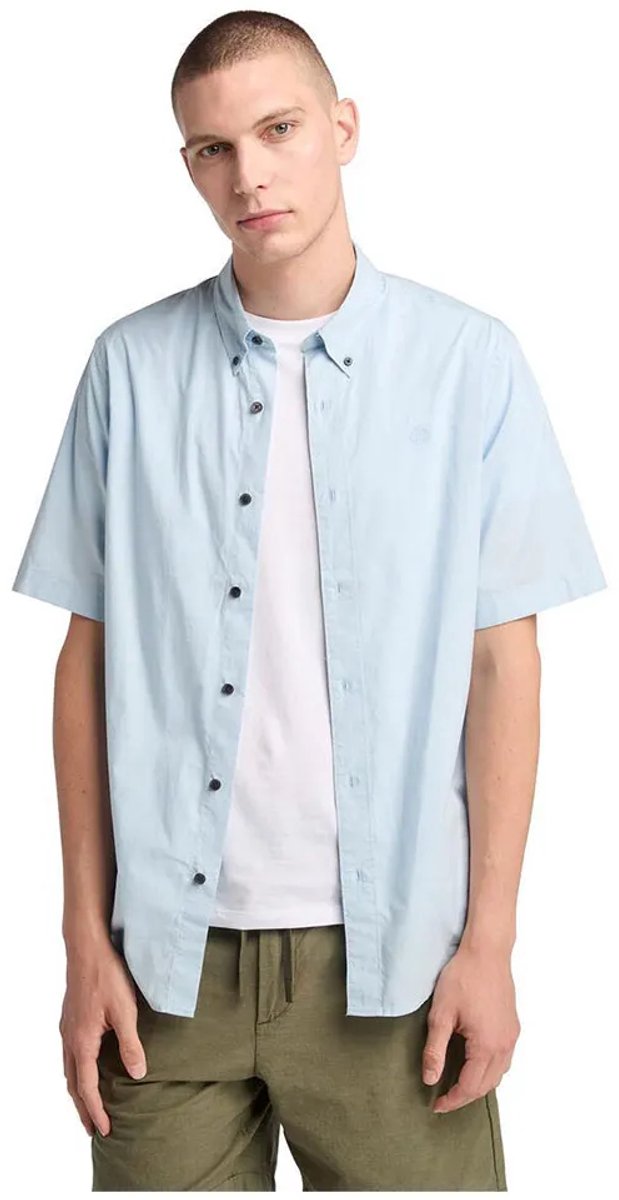 Timberland Stretch Poplin Overhemd Met Korte Mouwen S Man Skyway