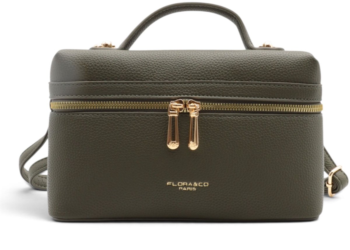 Flora&Co - GABBY - zacht kunstleer - handtas/crossbody dames tas - met lange instelbare draagriem - kaki/groen