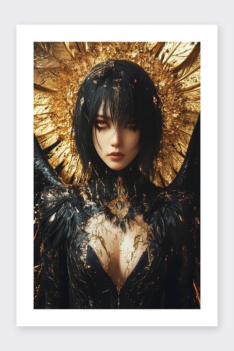 Heks Poster - Portret - Mysterie - Fantasy - Magie - Portret - Mode - Oosterse - posters - formaat 30x40cm - Wanddecoratie - BXS5108MT - Met kader - passe-partouts stijl