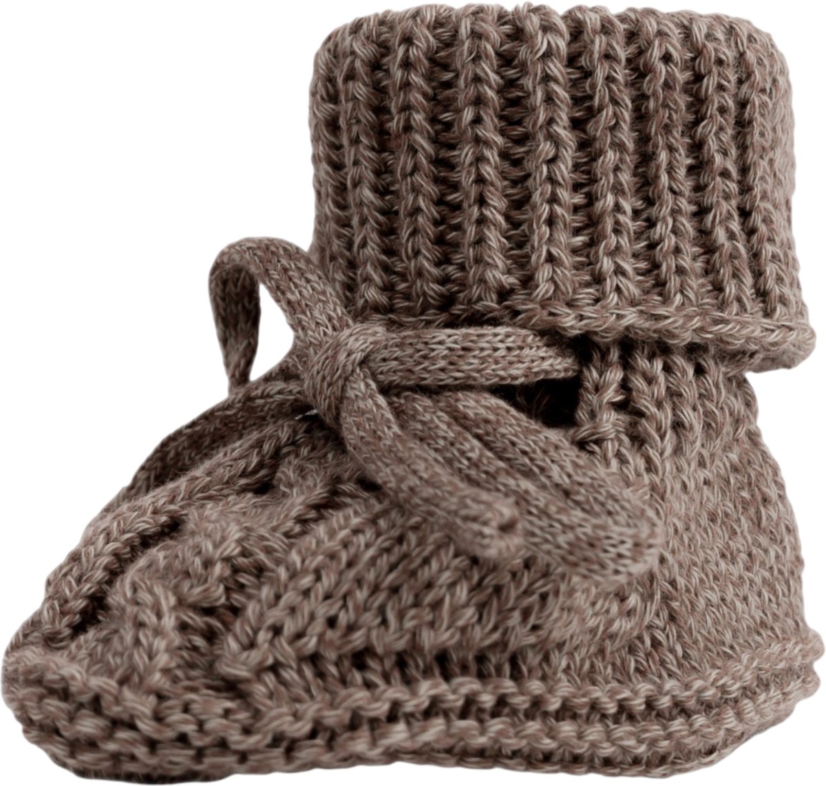 Lodger - Baby Slofjes Gebreid - Bruin - 0-6 Maanden - Katoen - Newborn Slofjes & Babysokjes