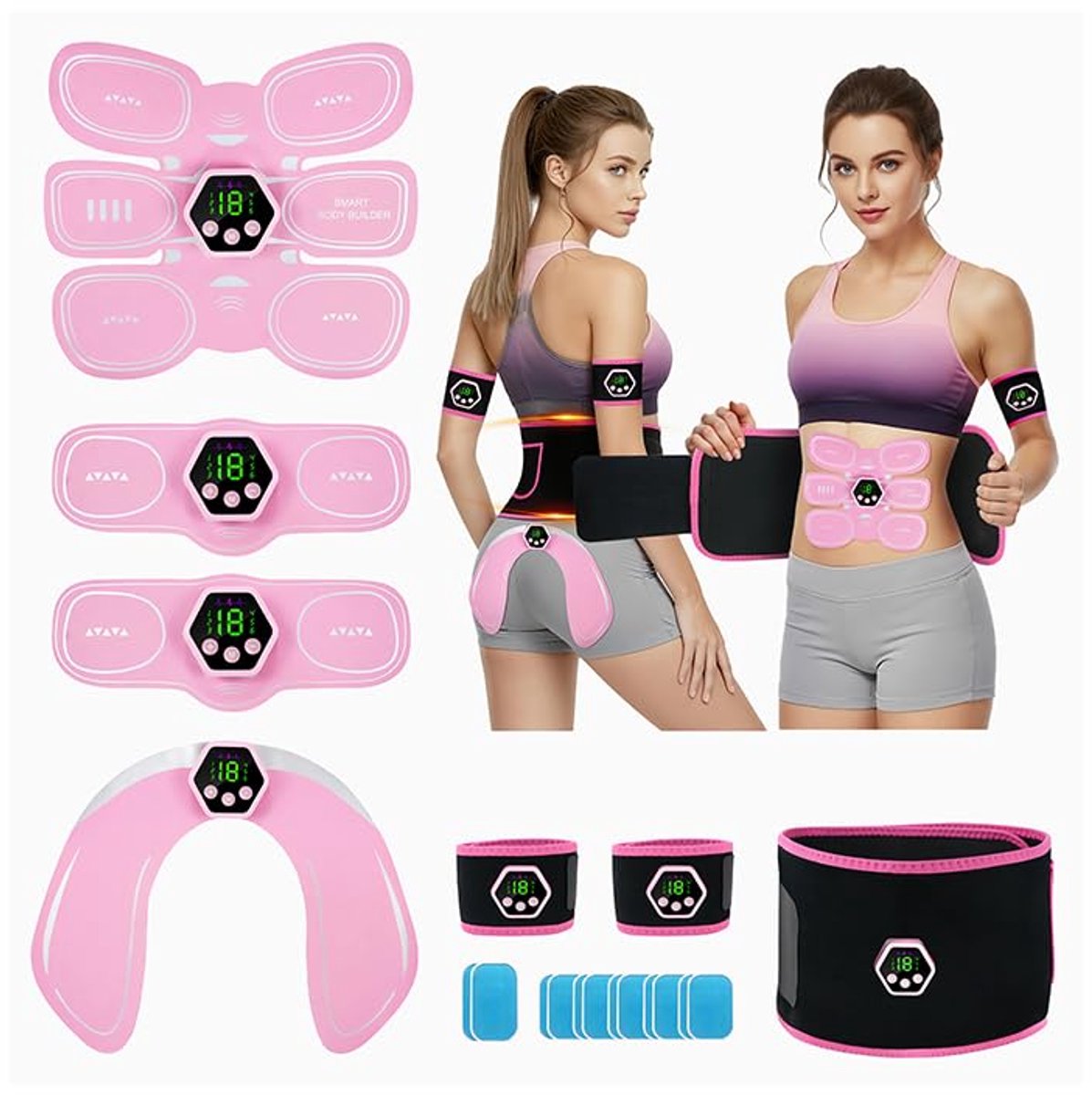 EMS Spierstimulator – Buikspiertrainer met Elektroden – Oplaadbaar – Voor Buik- en Spiertraining