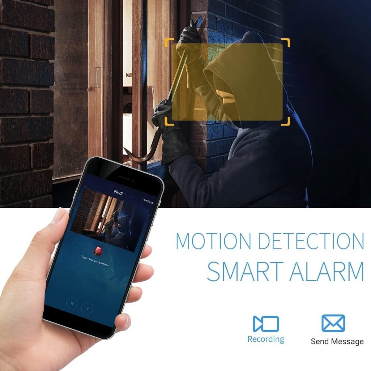 Mini Bewakingscamera - Wit - Compact - 1080p HD met Bewegingsdetectie - Voor Thuis en Kantoor