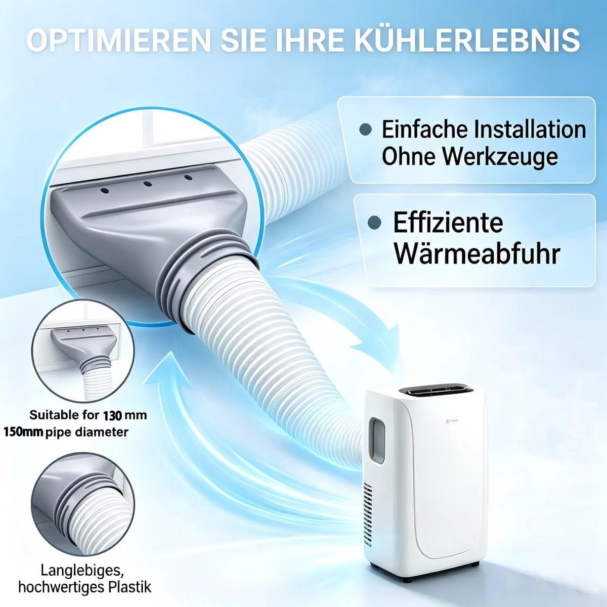 Airconditioning Afvoerslang Adapter Plat voor 130mm/150mm Diameter Uitlaat - ShopVlot