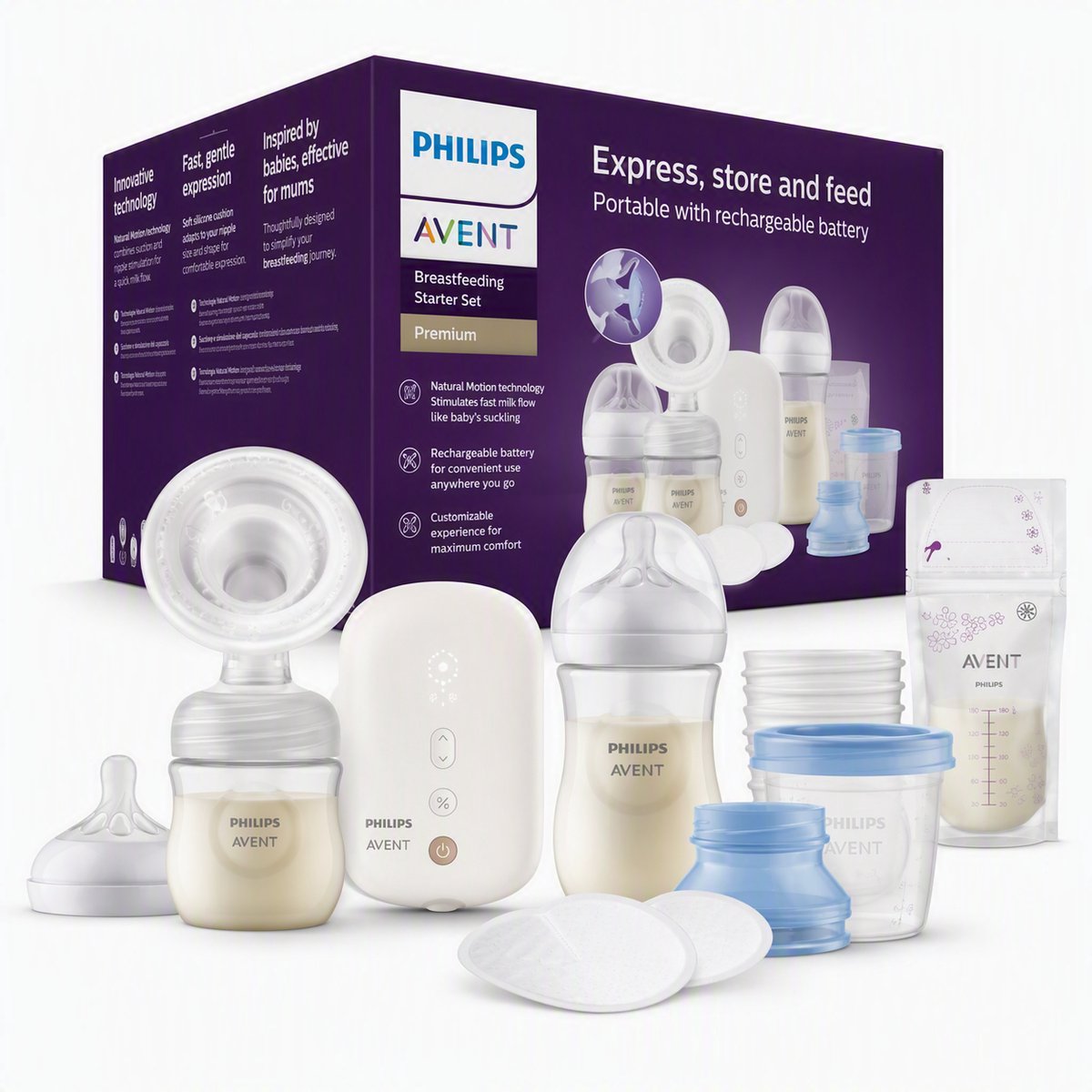 Bol.com Philips Avent Enkele Oplaadbare Elektrische Borstkolf Set - Cadeauset - Borstkolven - Draagbaar - SCD330/31 aanbieding