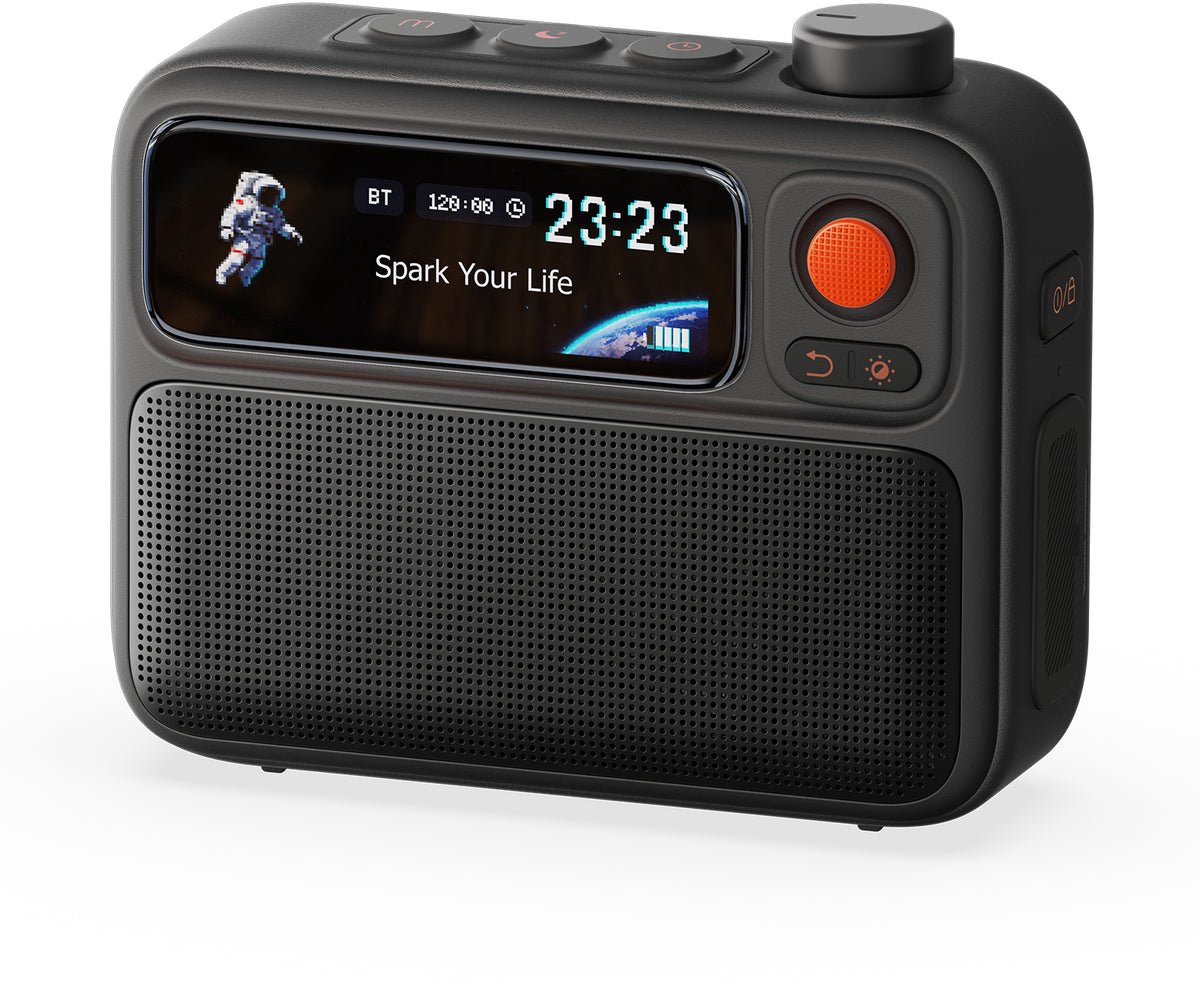 Divoom FlowToo 3-in-1 Bluetooth Speaker 10W - White Noise Machine en Slimme Wekker met 2,26 inch Display - Zwart
