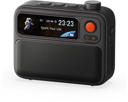 Divoom FlowToo 3-in-1 Bluetooth Speaker 10W - White Noise Machine en Slimme Wekker met 2,26 inch Display - Zwart
