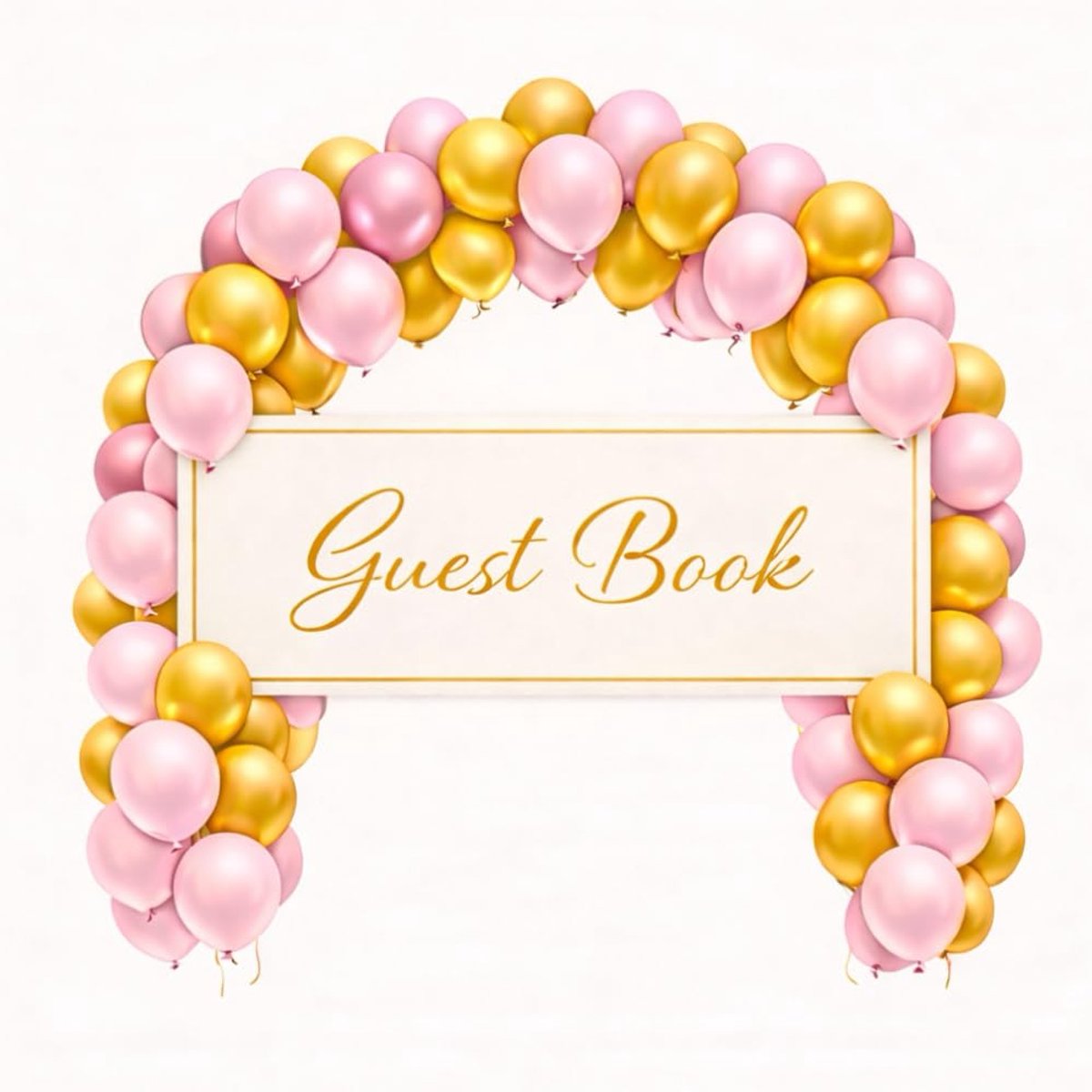 Guest Book – Pink & Gold Balloon Guest Book for Weddings, Baby Showers, Birthdays, Parties & Retirement - ShopVlot