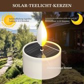 Buiten theelichtje op zonne-energie, LED-kaars op zonne-energie, waterdicht, automatische verlichting van schemering tot zonsopgang, oplaadbaar LED-theelichtje, knipperstand, Geschikt voor balkons.